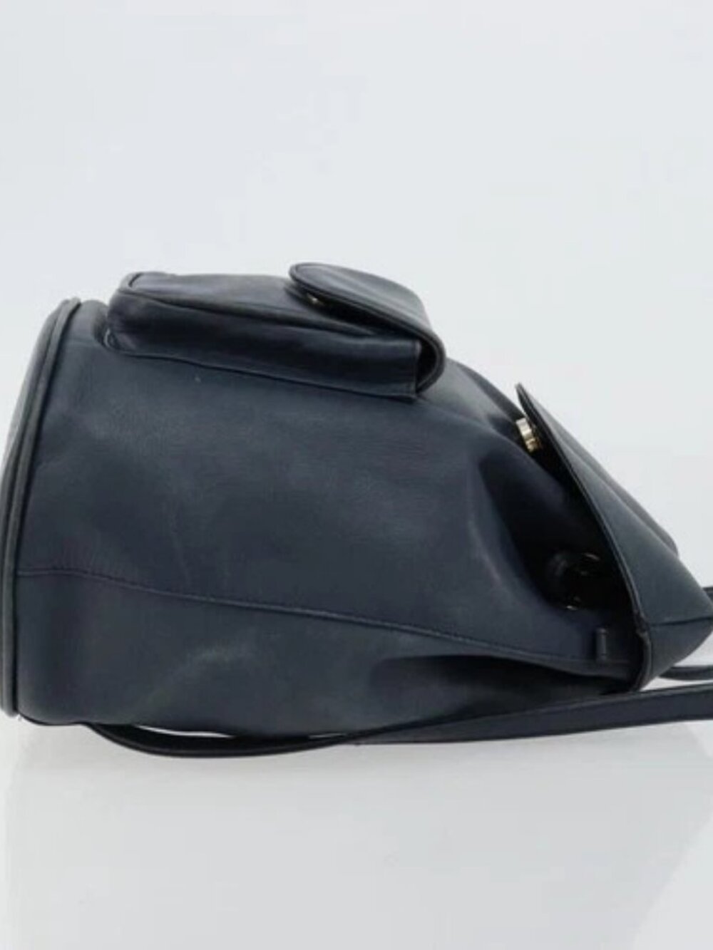 Christian Dior Backpack Leather Gold Blue Auth ka4344 - Picture 3 of 16
